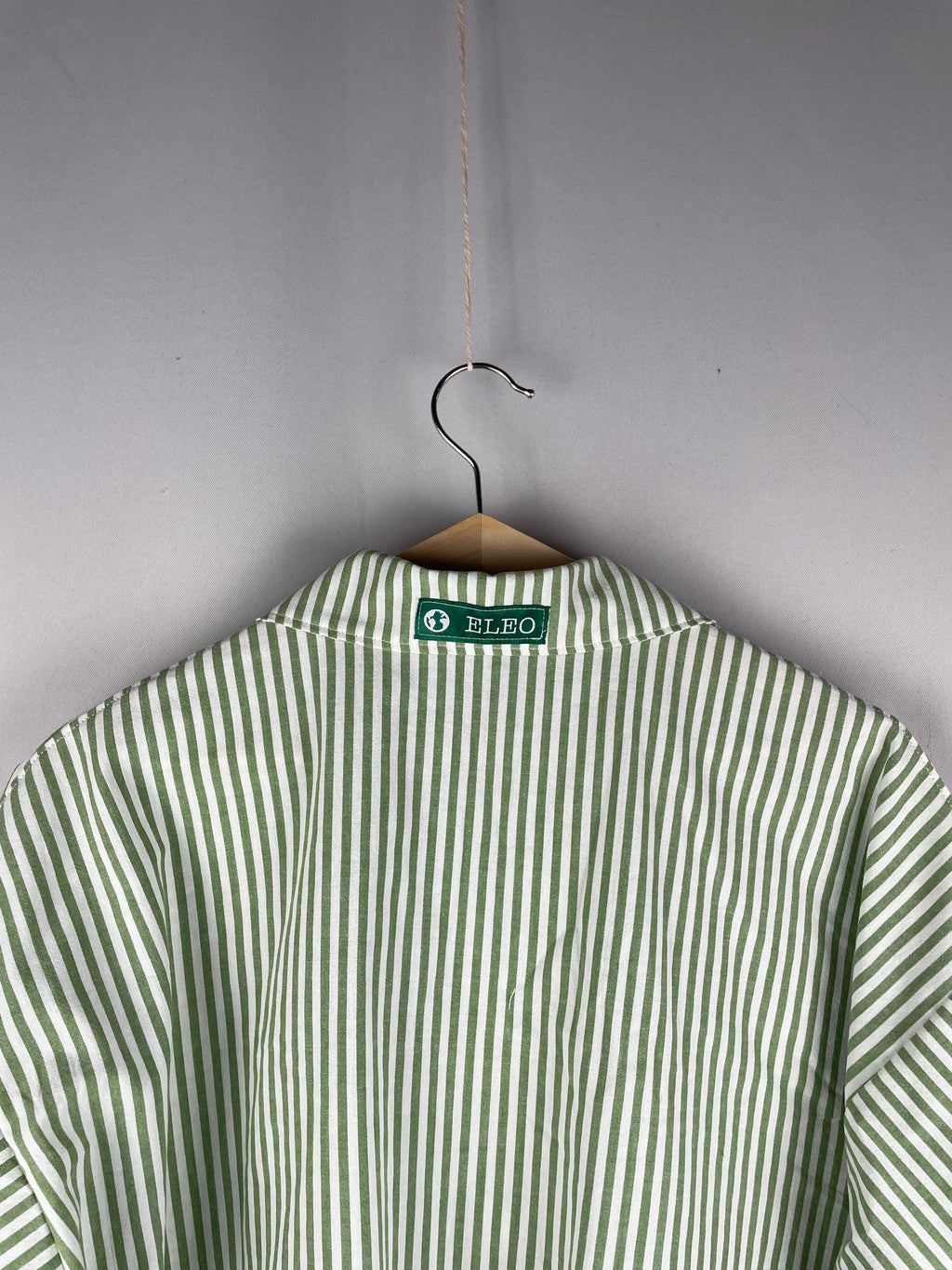 Oversized Hemd Weiß-Grün Gestreift